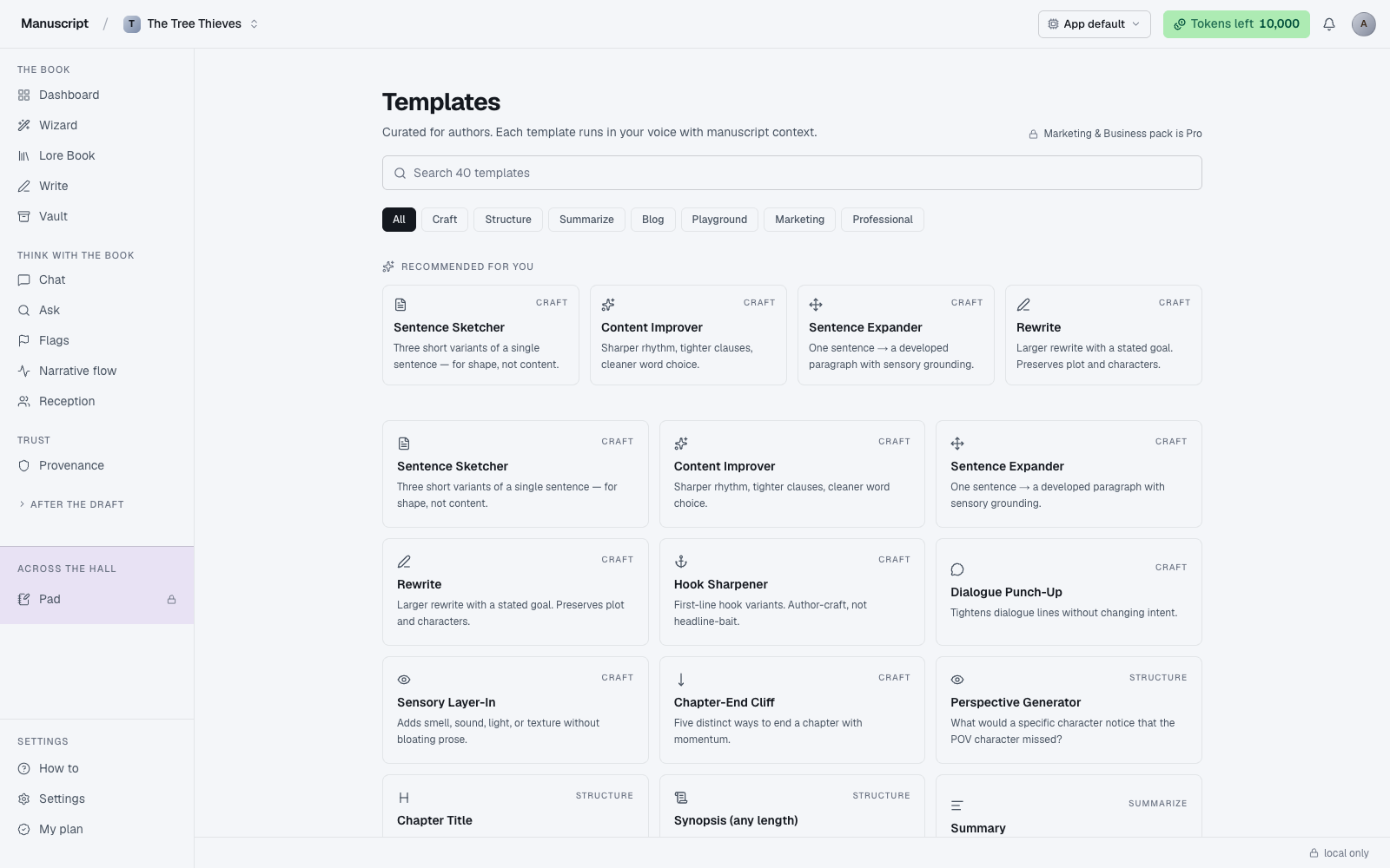 Templates catalog